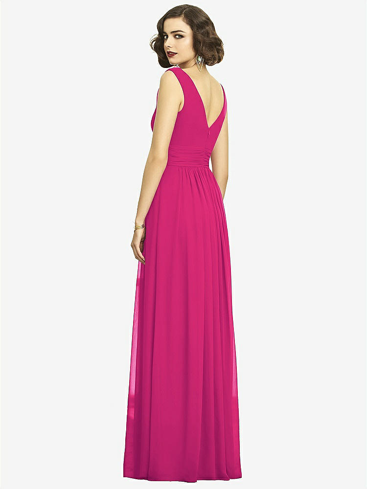 【NEW】【STYLE: 2894】ノースリーブ ドレープ シフォン マキシ ドレス 前面 スリット【COLOR: Think Pink】【SIZE: 00-30W】