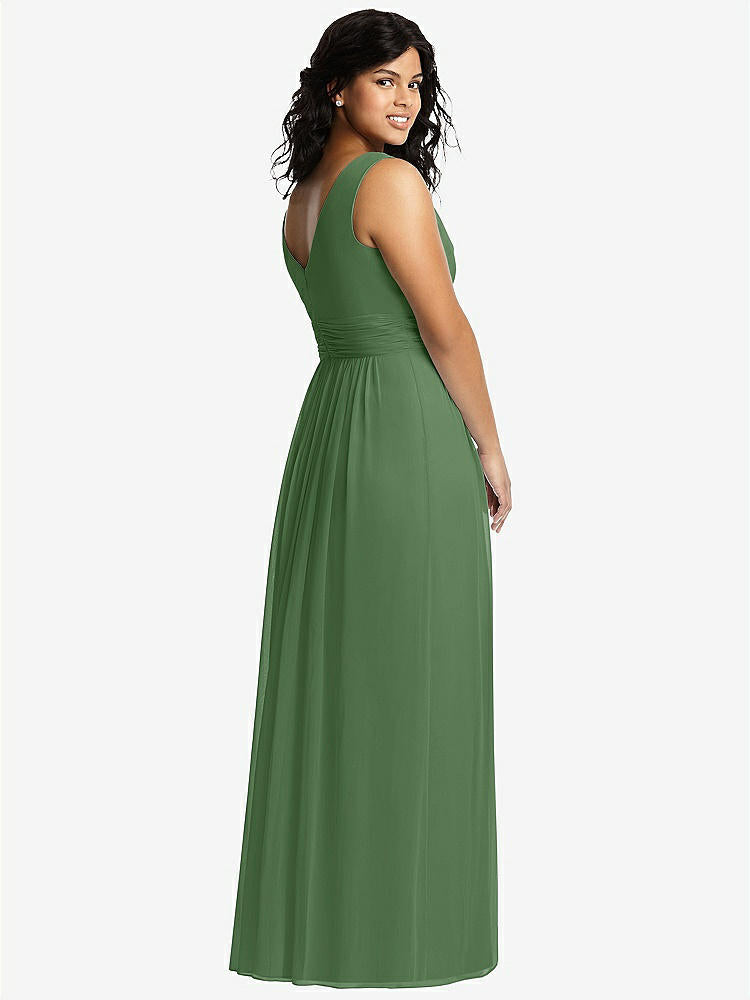 【NEW】【STYLE: 2894】ノースリーブ ドレープ シフォン マキシ ドレス 前面 スリット【COLOR: Vineyard Green】【SIZE: 00-30W】