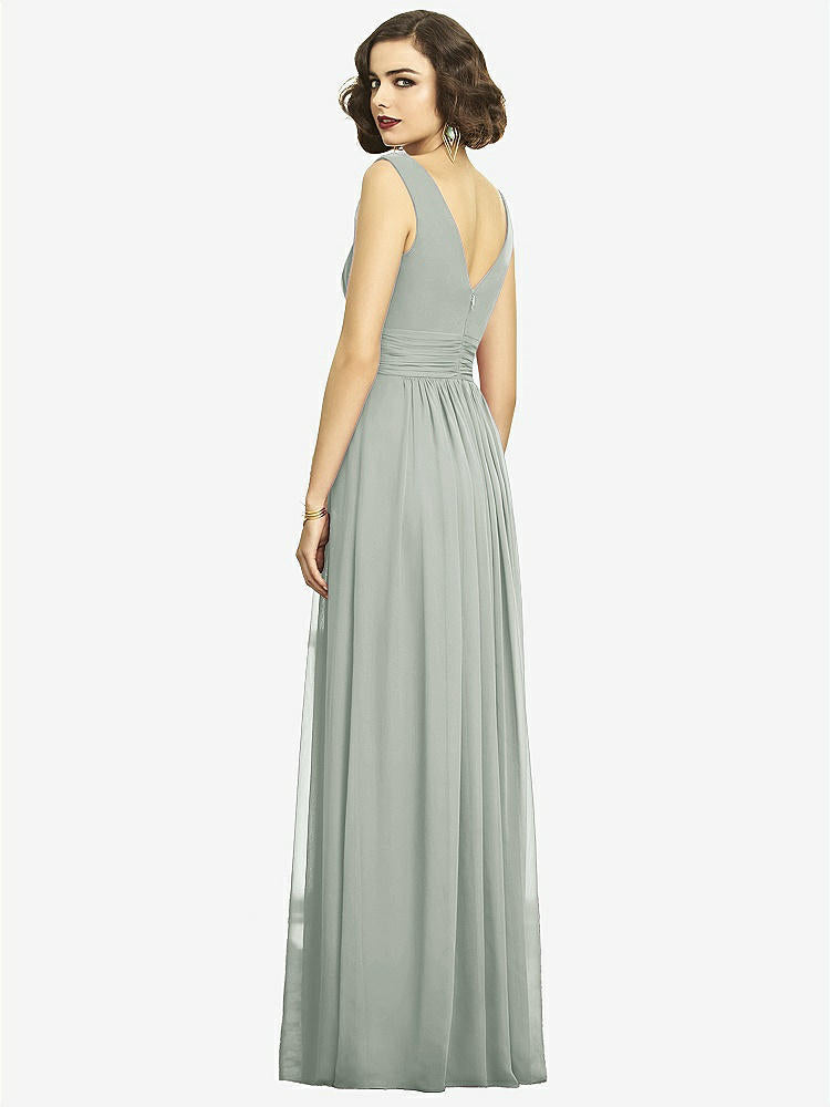 【NEW】【STYLE: 2894】ノースリーブ ドレープ シフォン マキシ ドレス 前面 スリット【COLOR: Willow Green】【SIZE: 00-30W】
