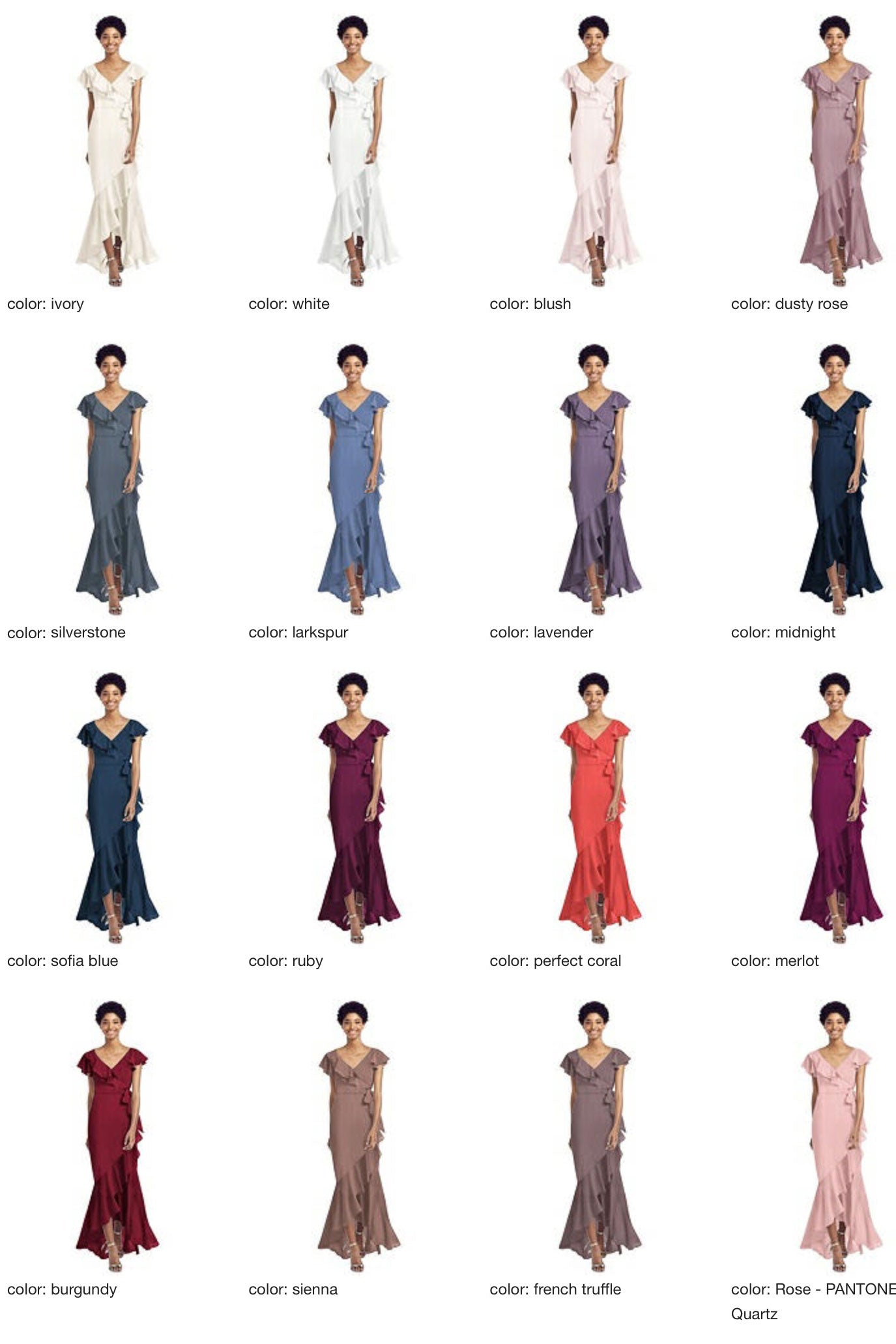 8199 Sheer crepe bridesmaid long dress 41 colors