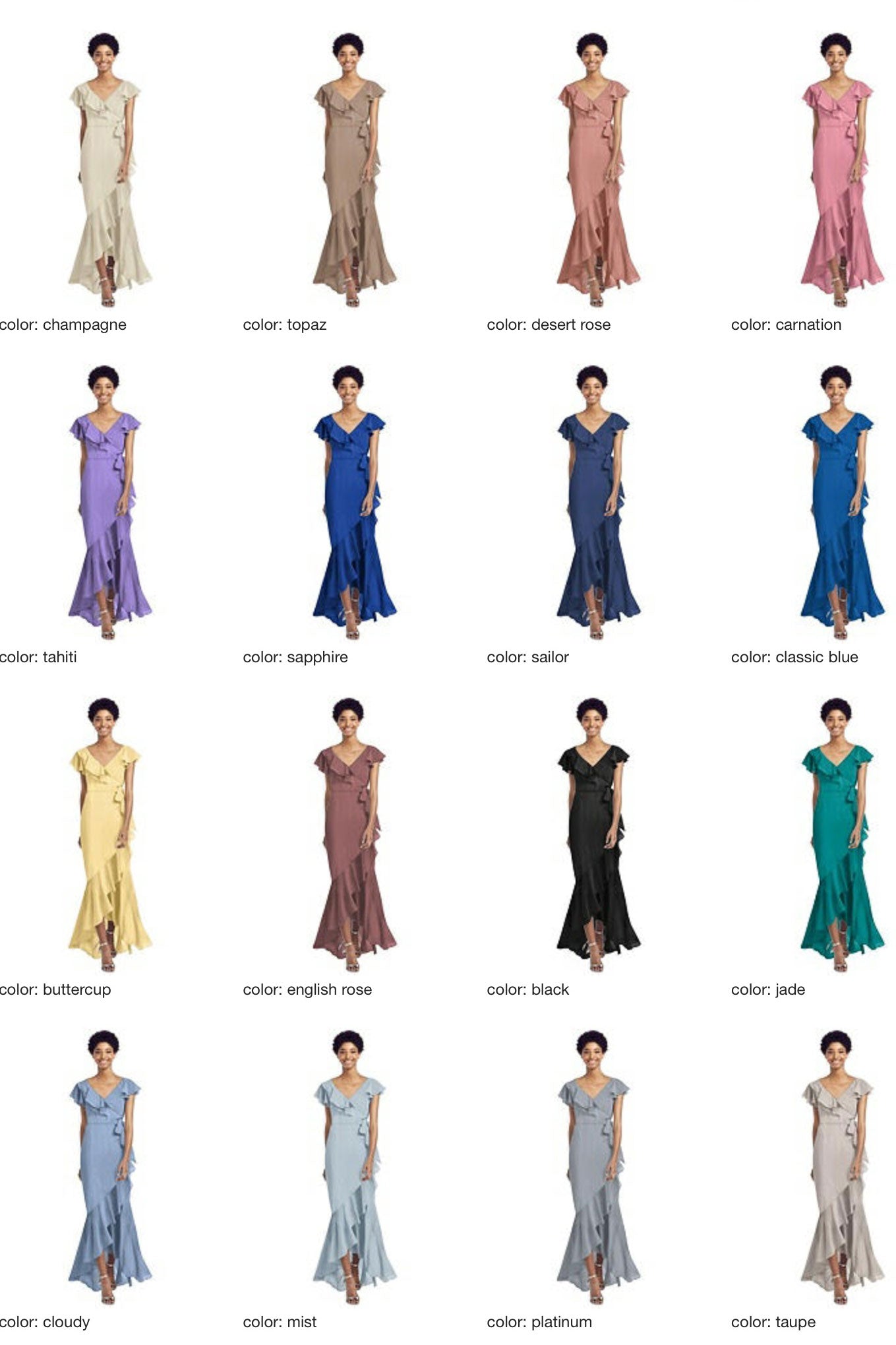 8199 Sheer crepe bridesmaid long dress 41 colors