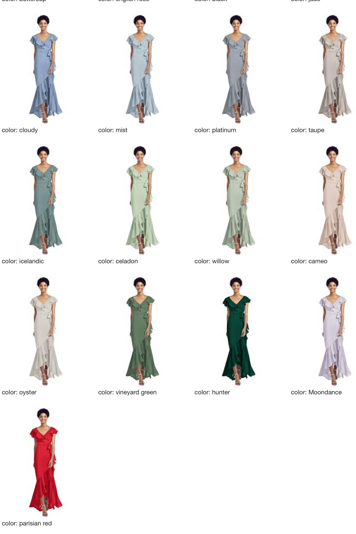 8199 Sheer crepe bridesmaid long dress 41 colors