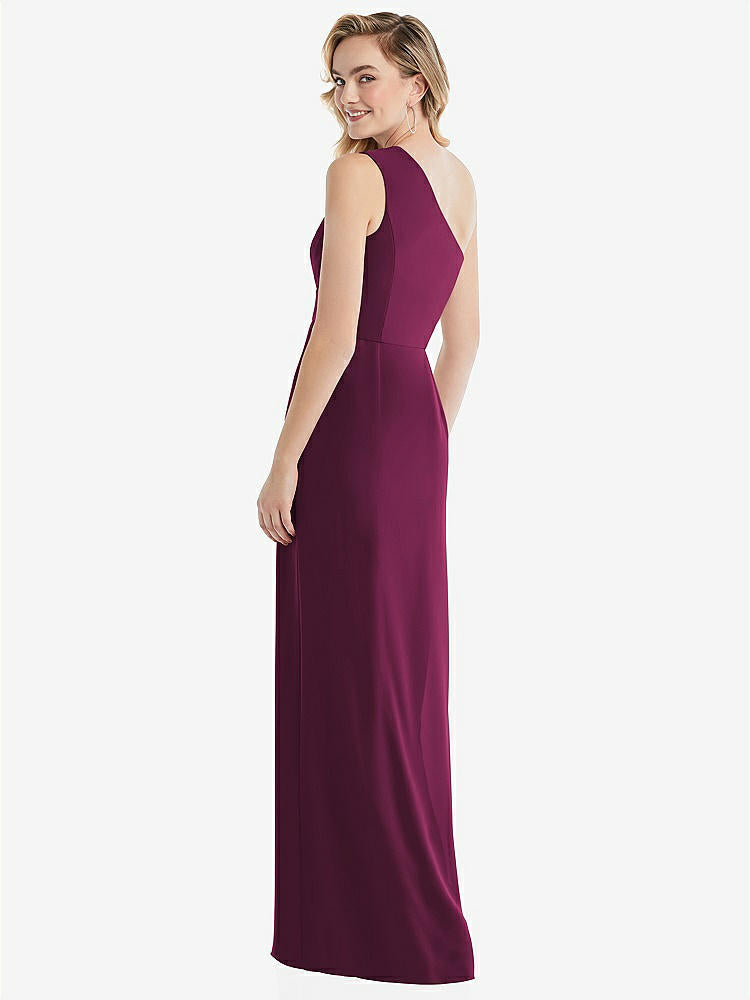 【NEW】【STYLE: 8156】ワンショルダー ドレープ ボディス 列 ガウン【COLOR: Ruby】【SIZE: 00-30W】