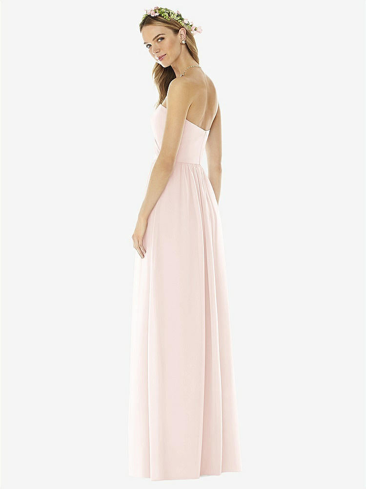 【NEW】【STYLE: 8159】ストラップレス ドレープ ボディス マキシ ドレス 前面 スリット【COLOR: Blush】【SIZE: 00-30W】