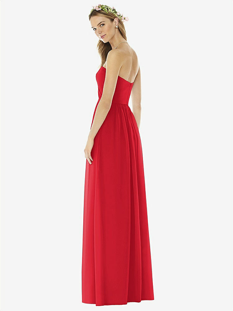 【NEW】【STYLE: 8159】ストラップレス ドレープ ボディス マキシ ドレス 前面 スリット【COLOR: Parisian Red】【SIZE: 00-30W】