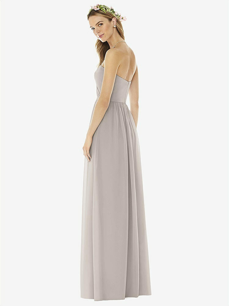 【NEW】【STYLE: 8159】ストラップレス ドレープ ボディス マキシ ドレス 前面 スリット【COLOR: Taupe】【SIZE: 00-30W】