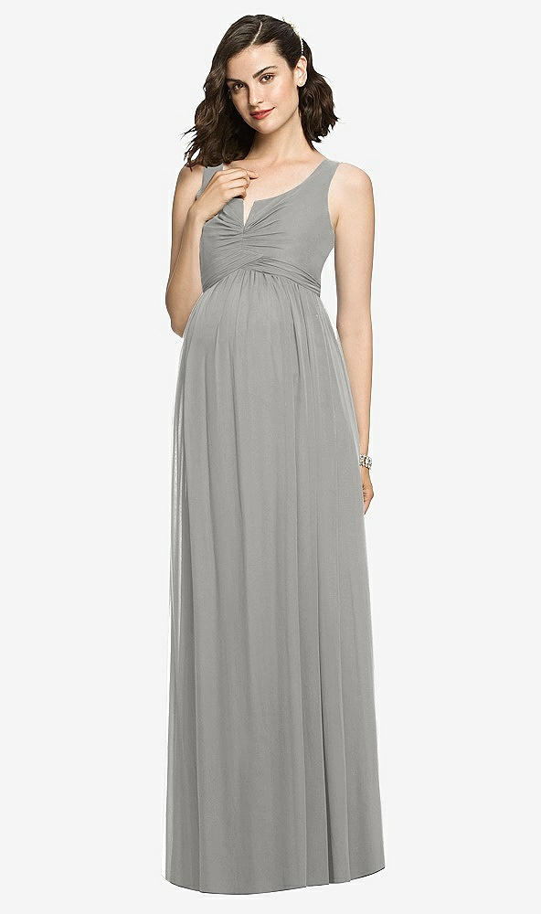 【STYLE: M424】Sleeveless Notch Maternity Dress【COLOR: Chelsea Gray】