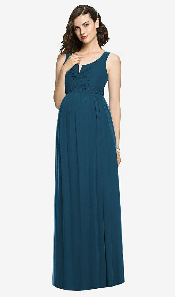 【NEW】【STYLE: M424】ノースリーブ ノッチ マタニティ ドレス【COLOR: Atlantic Blue】【SIZE: 00-30W】