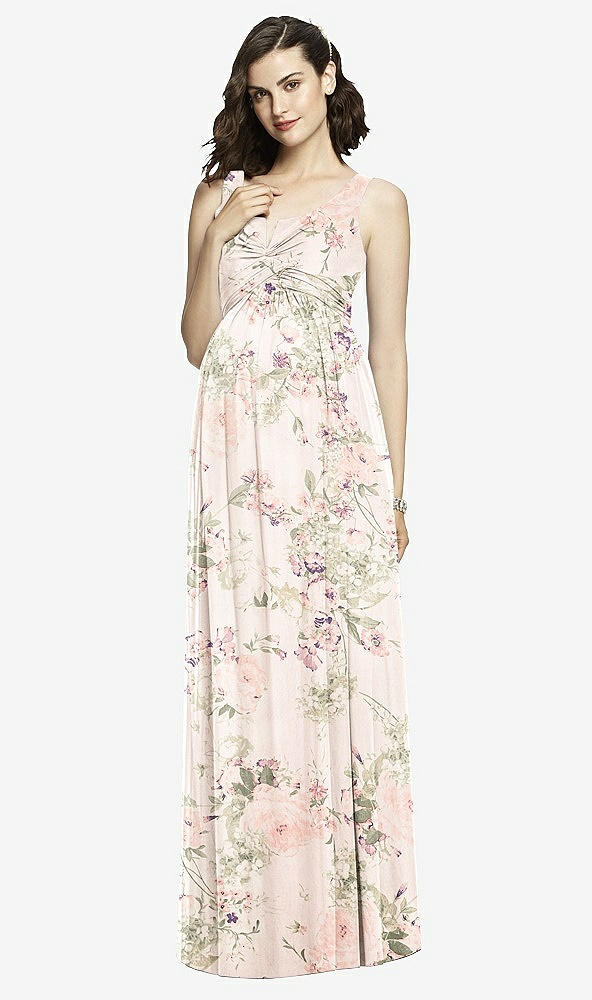 【STYLE: M424】Sleeveless Notch Maternity Dress【COLOR: Blush Garden】