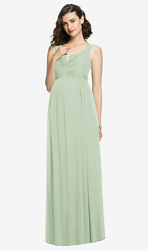 【NEW】【STYLE: M424】ノースリーブ ノッチ マタニティ ドレス【COLOR: Celadon】【SIZE: 00-30W】
