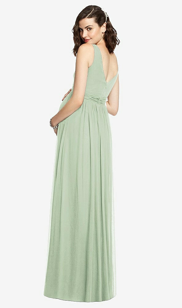 【NEW】【STYLE: M424】ノースリーブ ノッチ マタニティ ドレス【COLOR: Celadon】【SIZE: 00-30W】