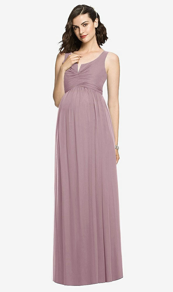 【NEW】【STYLE: M424】ノースリーブ ノッチ マタニティ ドレス【COLOR: Dusty Rose】【SIZE: 00-30W】