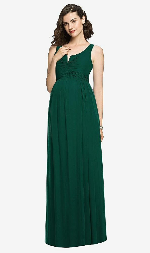 【STYLE: M424】Sleeveless Notch Maternity Dress【COLOR: Hunter Green】