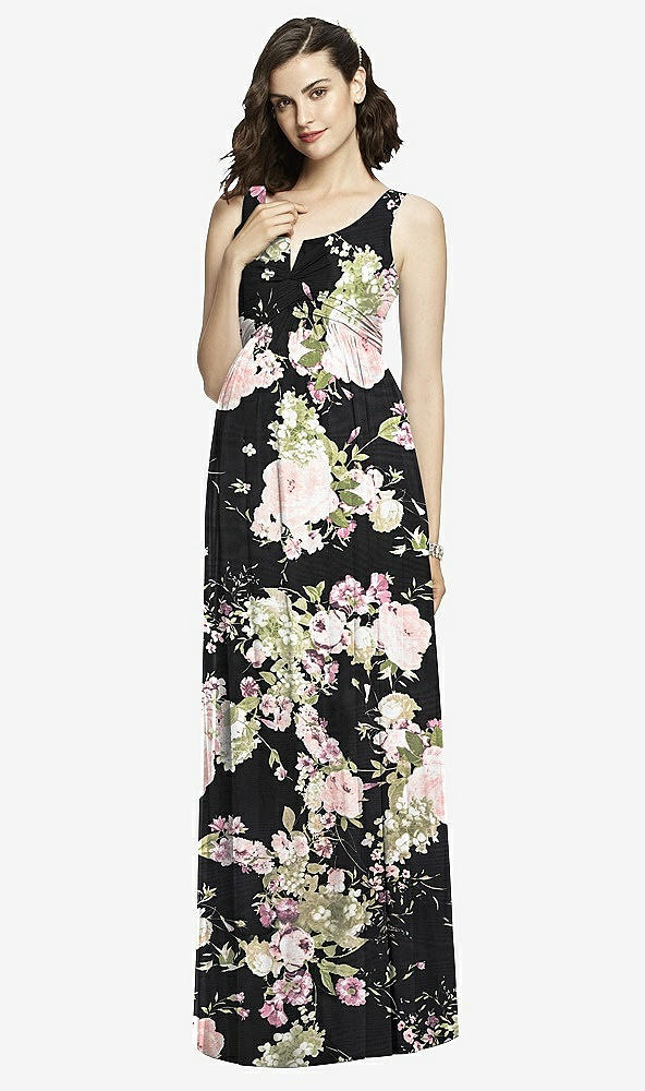 【STYLE: M424】Sleeveless Notch Maternity Dress【COLOR: Noir Garden】