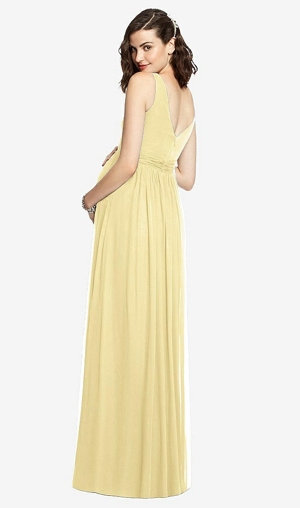 【NEW】【STYLE: M424】ノースリーブ ノッチ マタニティ ドレス【COLOR: Pale Yellow】【SIZE: 00-30W】