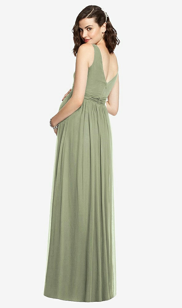 【STYLE: M424】Sleeveless Notch Maternity Dress【COLOR: Sage】
