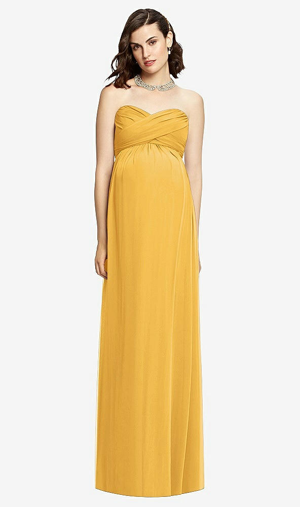 【STYLE: M426】Draped Bodice Strapless Maternity Dress【COLOR: NYC Yellow】