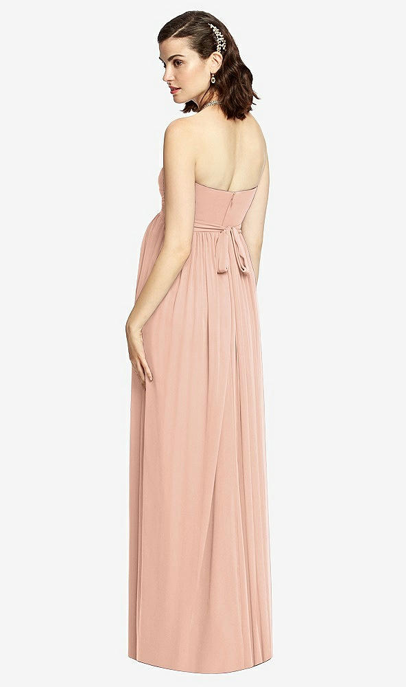 【STYLE: M426】Draped Bodice Strapless Maternity Dress【COLOR: Pale Peach】