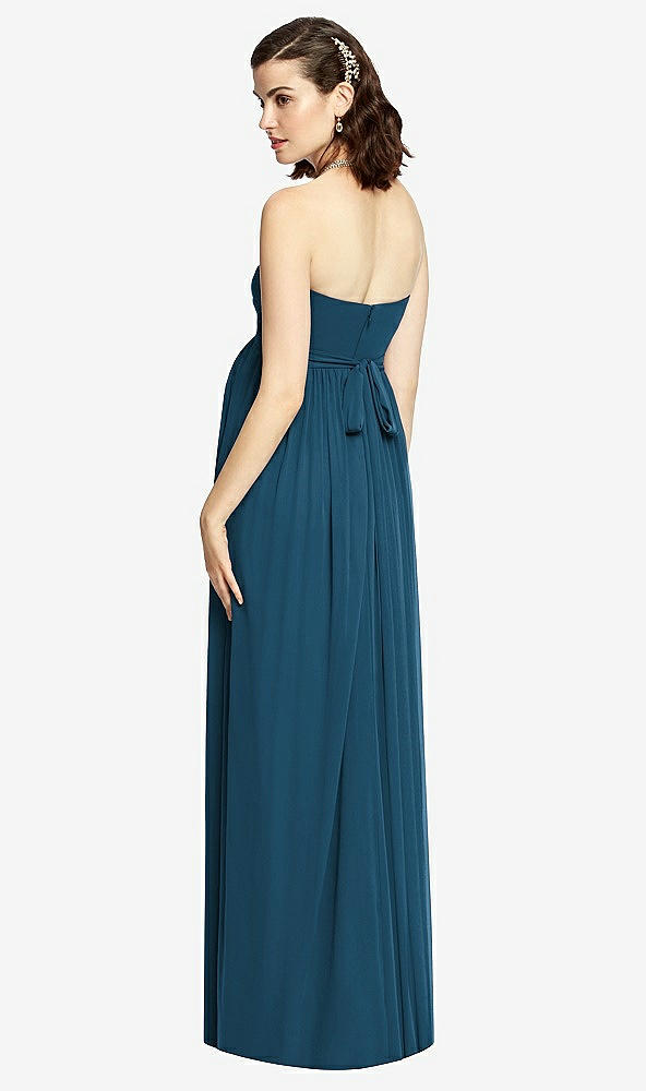 【STYLE: M426】Draped Bodice Strapless Maternity Dress【COLOR: Atlantic Blue】