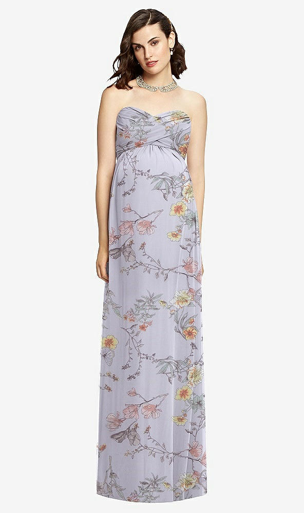 【STYLE: M426】Draped Bodice Strapless Maternity Dress【COLOR: Butterfly Botanica Silver Dove】
