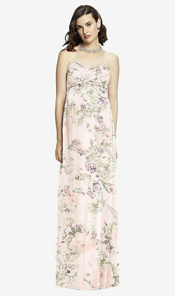 【STYLE: M426】Draped Bodice Strapless Maternity Dress【COLOR: Blush Garden】