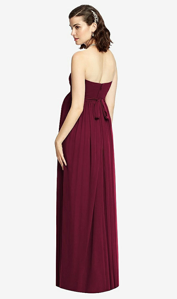 【STYLE: M426】Draped Bodice Strapless Maternity Dress【COLOR: Cabernet】