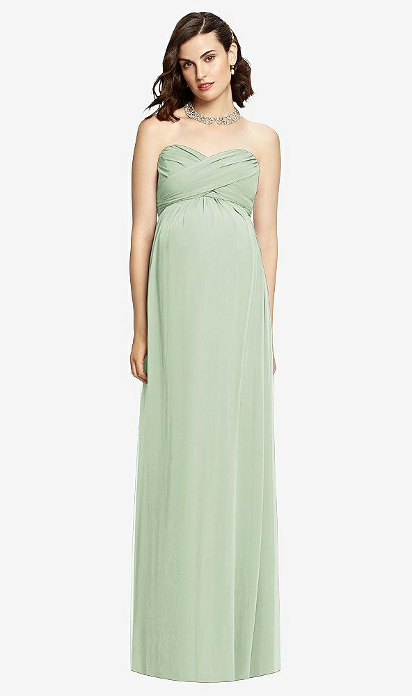 【STYLE: M426】Draped Bodice Strapless Maternity Dress【COLOR: Celadon】