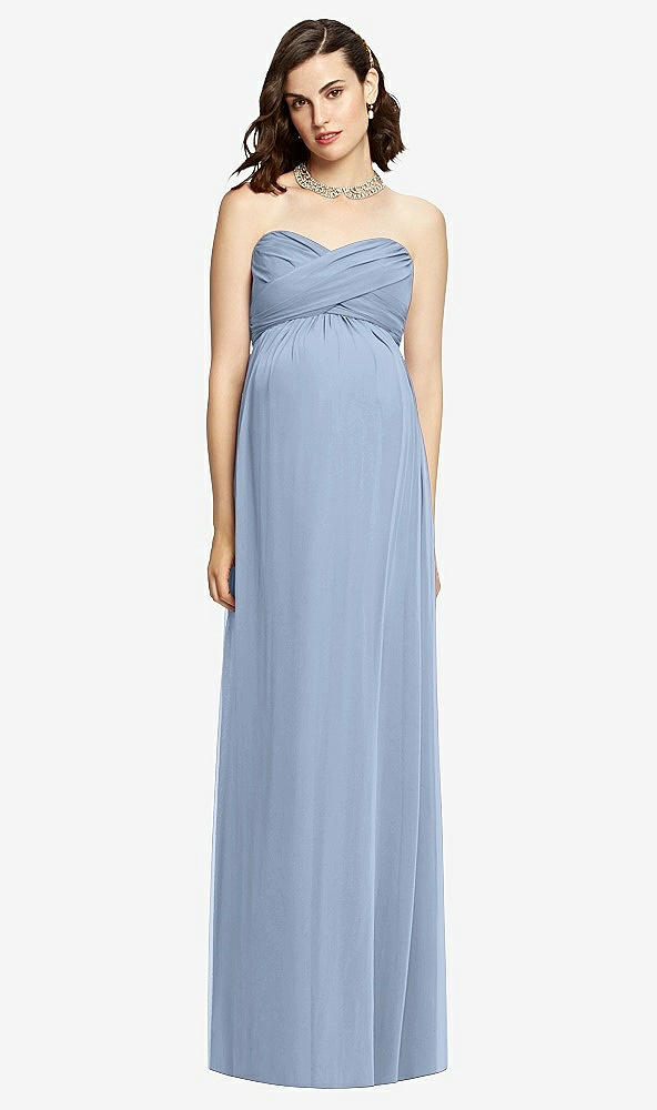 【STYLE: M426】Draped Bodice Strapless Maternity Dress【COLOR: Cloudy】