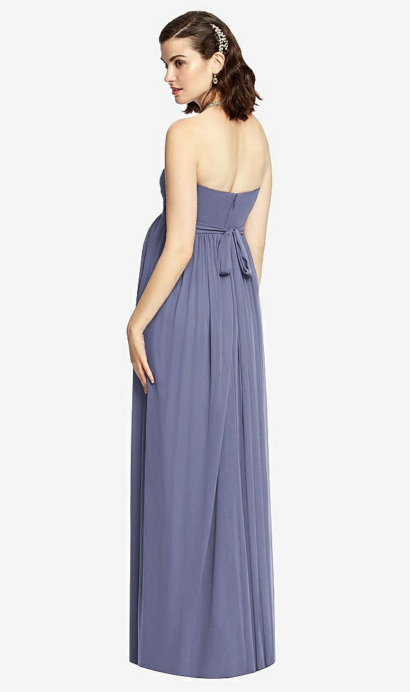 【STYLE: M426】Draped Bodice Strapless Maternity Dress【COLOR: French Blue】