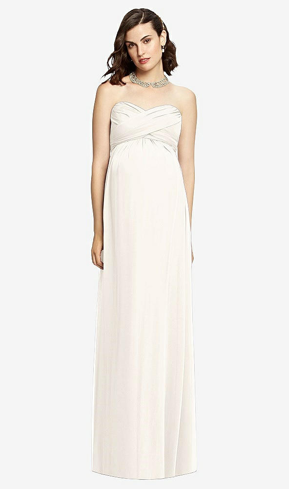 【STYLE: M426】Draped Bodice Strapless Maternity Dress【COLOR: Ivory】