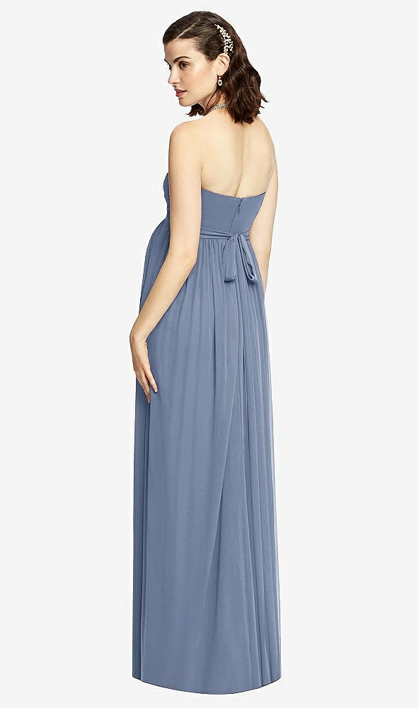 【STYLE: M426】Draped Bodice Strapless Maternity Dress【COLOR: Larkspur Blue】