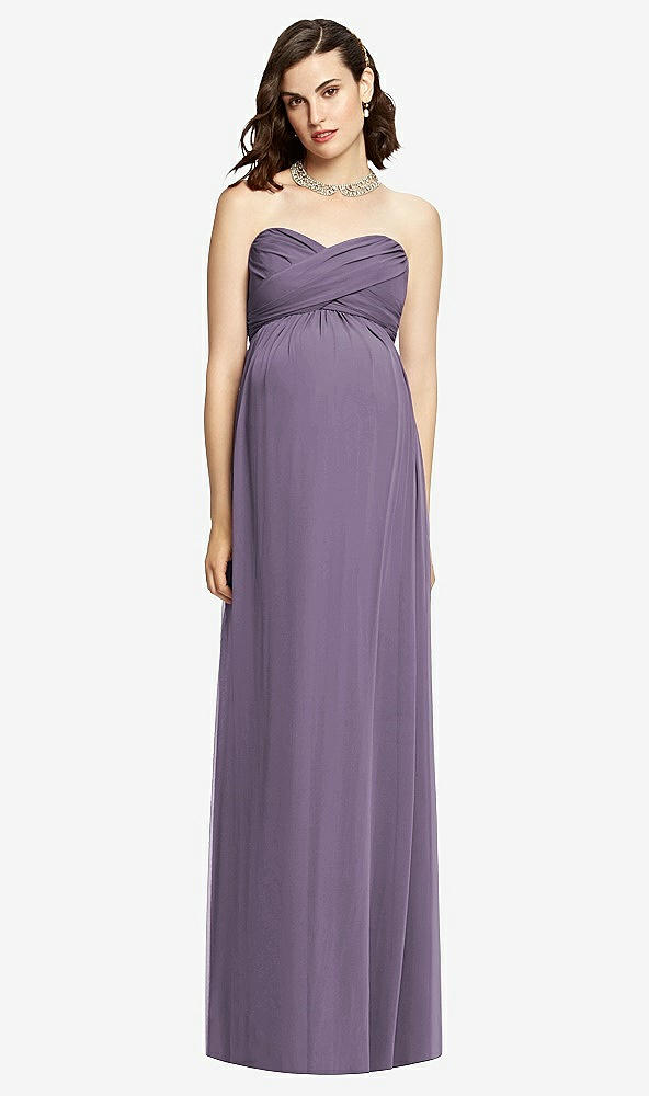 【STYLE: M426】Draped Bodice Strapless Maternity Dress【COLOR: Lavender】