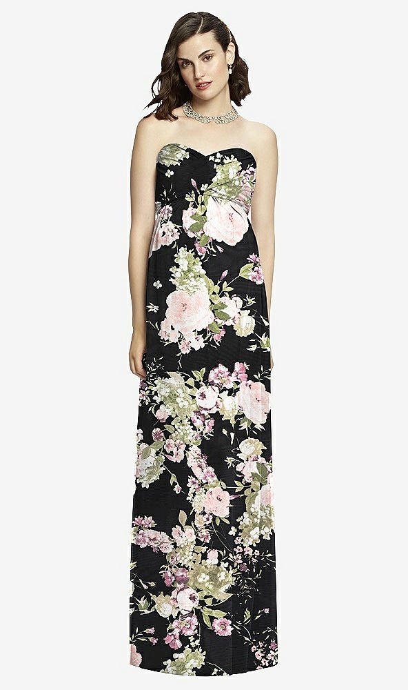 【STYLE: M426】Draped Bodice Strapless Maternity Dress【COLOR: Noir Garden】