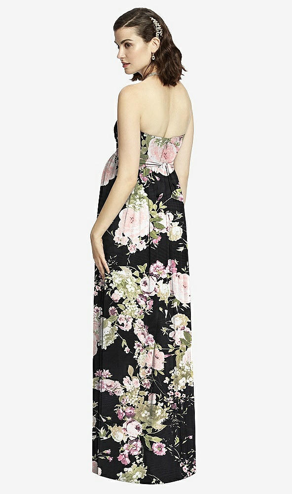 【STYLE: M426】Draped Bodice Strapless Maternity Dress【COLOR: Noir Garden】