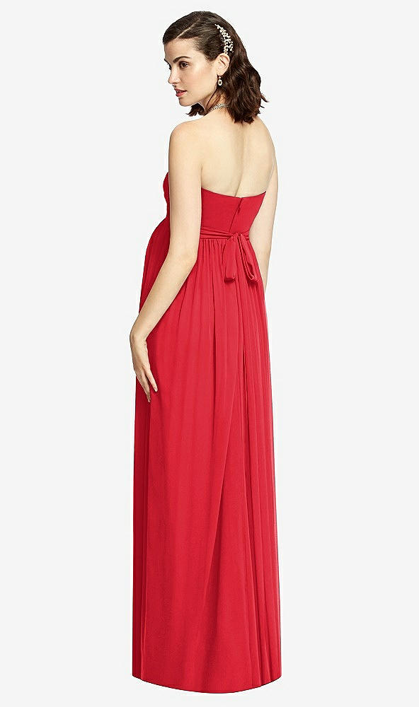 【STYLE: M426】Draped Bodice Strapless Maternity Dress【COLOR: Parisian Red】