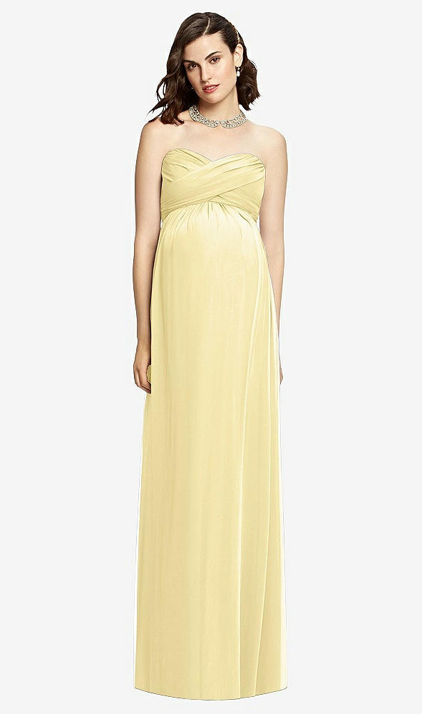 【STYLE: M426】Draped Bodice Strapless Maternity Dress【COLOR: Pale Yellow】