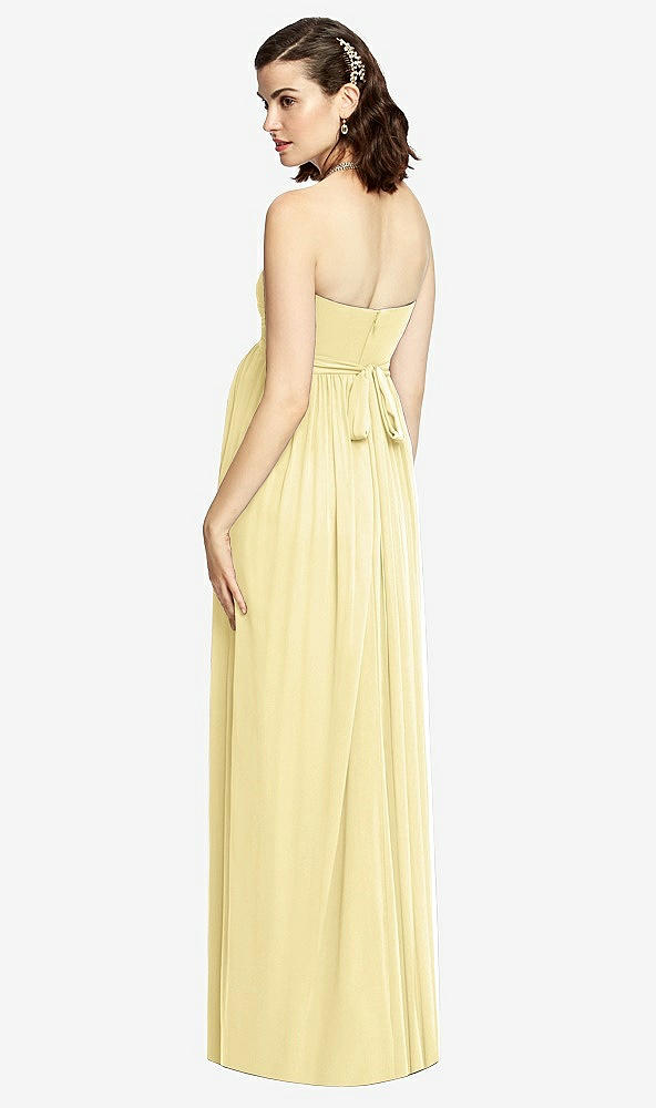 【STYLE: M426】Draped Bodice Strapless Maternity Dress【COLOR: Pale Yellow】