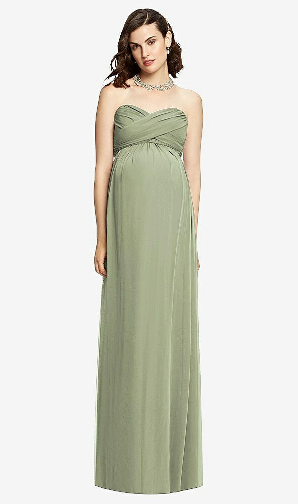 【STYLE: M426】Draped Bodice Strapless Maternity Dress【COLOR: Sage】