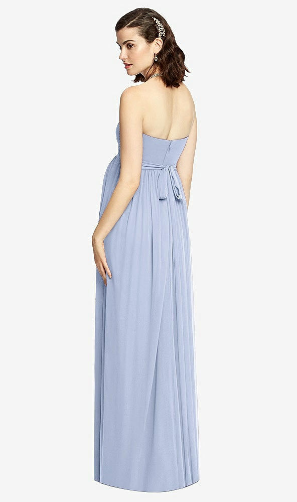 【STYLE: M426】Draped Bodice Strapless Maternity Dress【COLOR: Sky Blue】