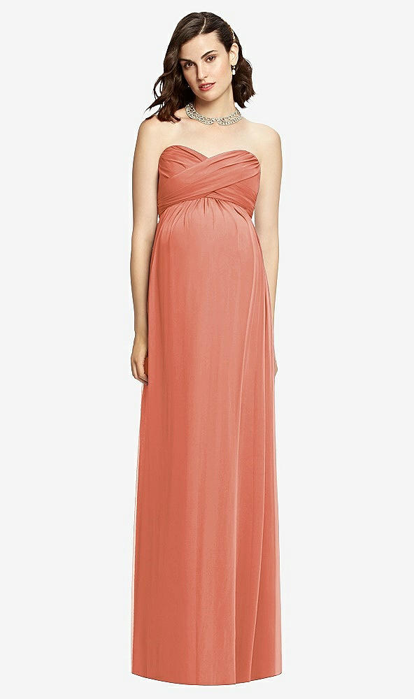【STYLE: M426】Draped Bodice Strapless Maternity Dress【COLOR: Terracotta Copper】