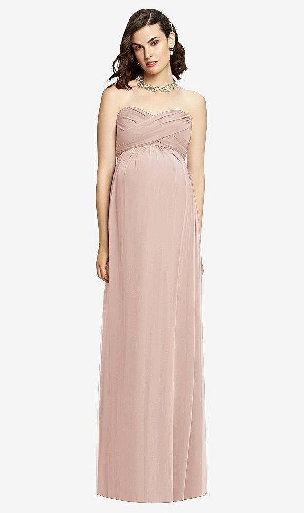 【STYLE: M426】Draped Bodice Strapless Maternity Dress【COLOR: Toasted Sugar】