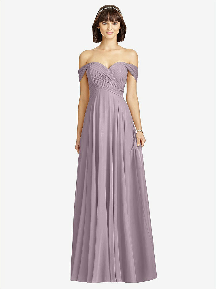 【NEW】【STYLE: 2970】オフショルダー ドレープ シフォン マキシ ドレス【COLOR: Lilac Dusk】【SIZE: 00-30W】
