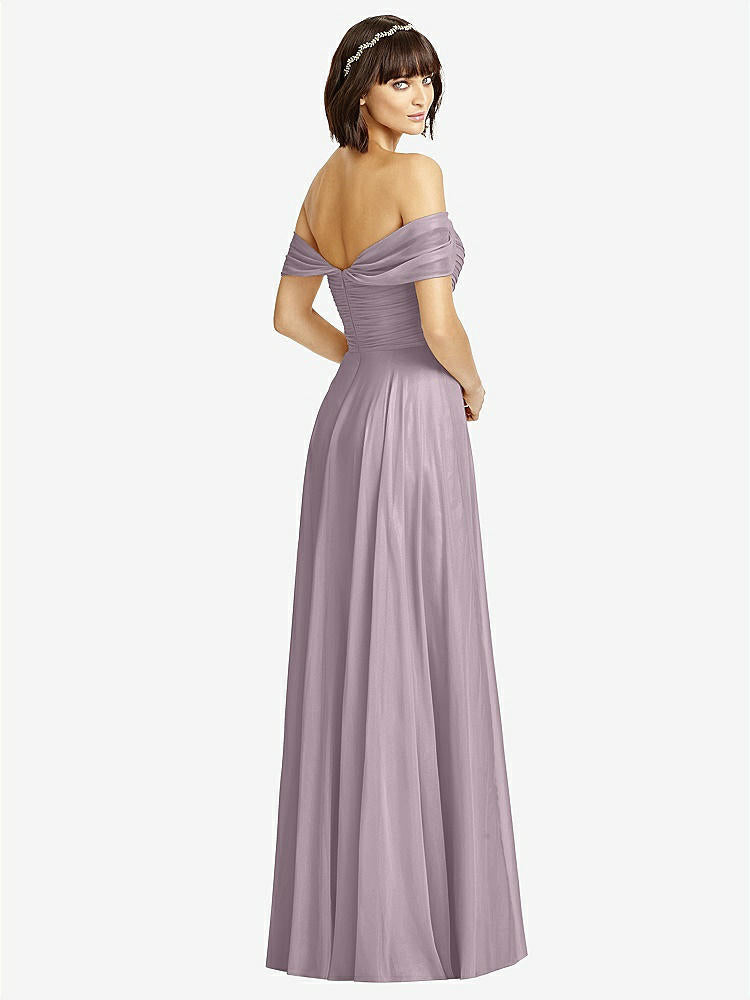 【NEW】【STYLE: 2970】オフショルダー ドレープ シフォン マキシ ドレス【COLOR: Lilac Dusk】【SIZE: 00-30W】
