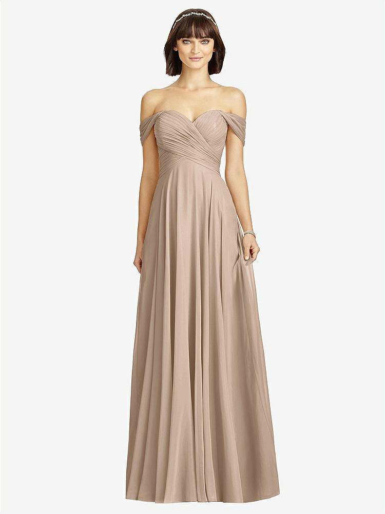 【STYLE: 2970】Off-the-Shoulder Draped Chiffon Maxi Dress【COLOR: Topaz】