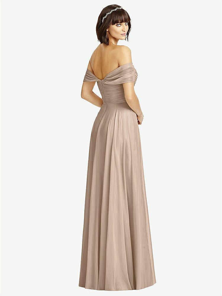 【STYLE: 2970】Off-the-Shoulder Draped Chiffon Maxi Dress【COLOR: Topaz】