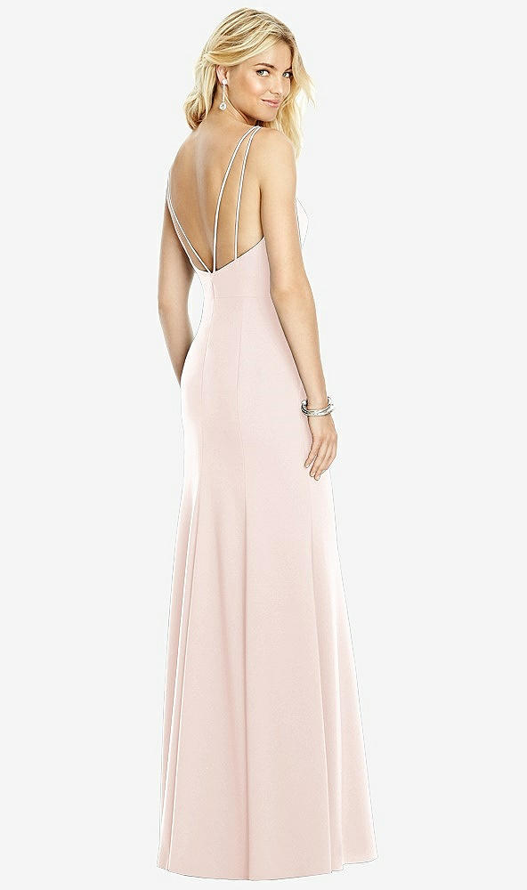 【NEW】【STYLE: 6758】Bateau ネック オープンバック トランペット ガウン【COLOR: Blush】【SIZE: 00-30W】