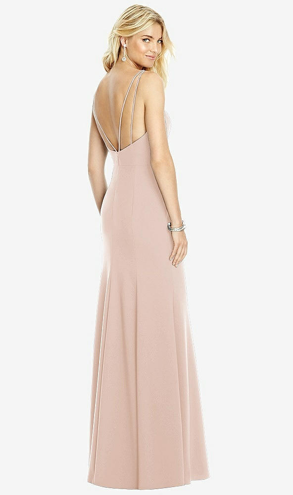 【STYLE: 6758】Bateau Neck Open-Back Trumpet Gown【COLOR: Cameo】