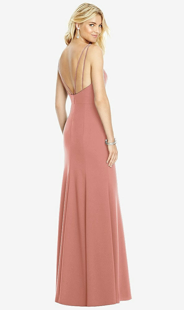 【STYLE: 6758】Bateau Neck Open-Back Trumpet Gown【COLOR: Desert Rose】