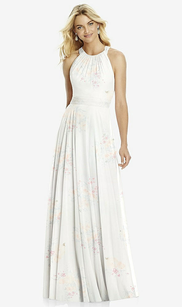 【STYLE: 6760】Cross Strap Open-Back Halter Maxi Dress【COLOR: Spring Fling】