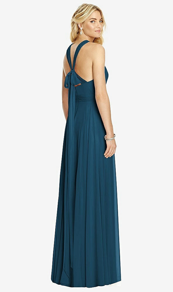 【STYLE: 6760】Cross Strap Open-Back Halter Maxi Dress【COLOR: Atlantic Blue】